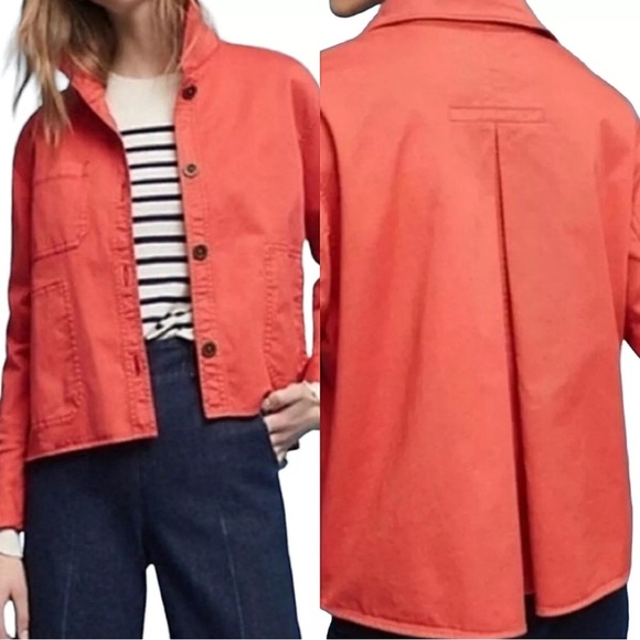 Anthropologie Chino M Swing Coral Jacket Button - Picture 1 of 10